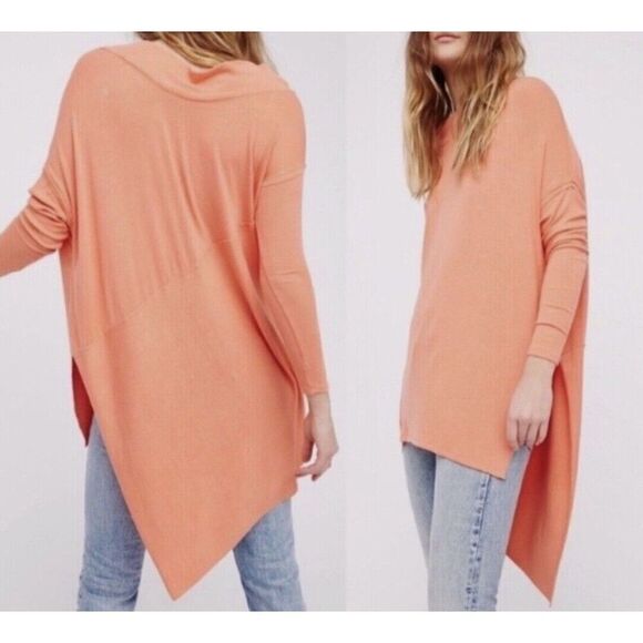 NWOT NEW We The Free People Grapevine Coral BOHO Asymmetrical TUNIC TOP sz S - Picture 1 of 8